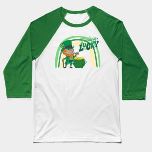 Rainbow, Leprechaun, and Pot of Gold Feeling Lucky design Baseball T-Shirt